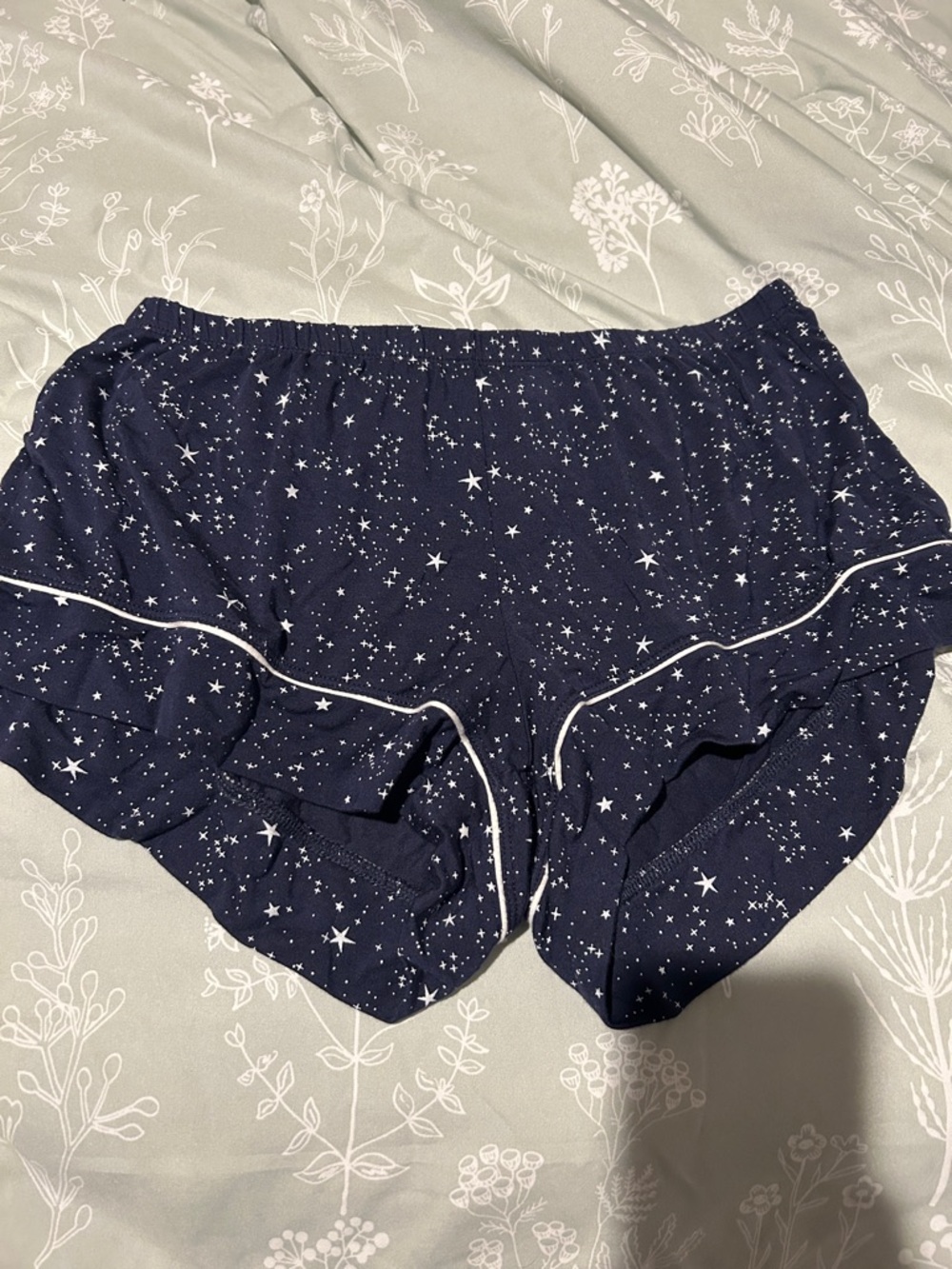 Eberjey Navy Star-Print sleep Shorts with White Piping